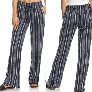 ROXY Oceanside Striped Pant Navy Blue & White Size XL NEW WITH TAGS NWT